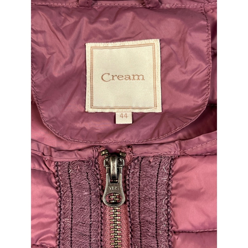 CREAM Lightweight Down Puffer Jacket CroppedMauve Purple Size 44 YKK Zip - Picture 2 of 8